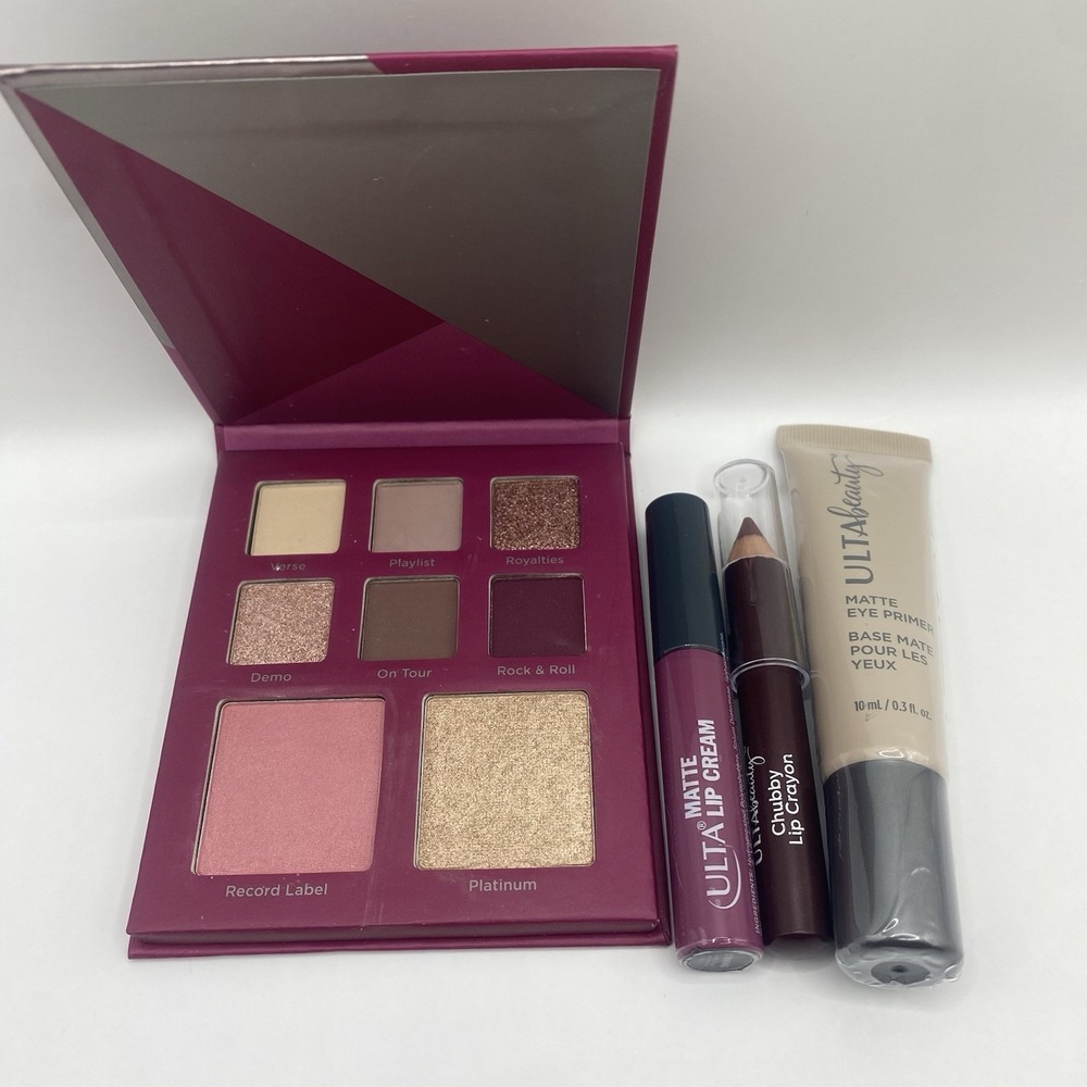 ULTA Beauty 4Pc Makeup Lot Face Palette Lip Cream Lip Crayon Eye Primer - Picture 8 of 9